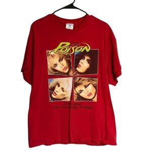 Vintage Poison Hair Metals Finest Red T-shirt Size XL